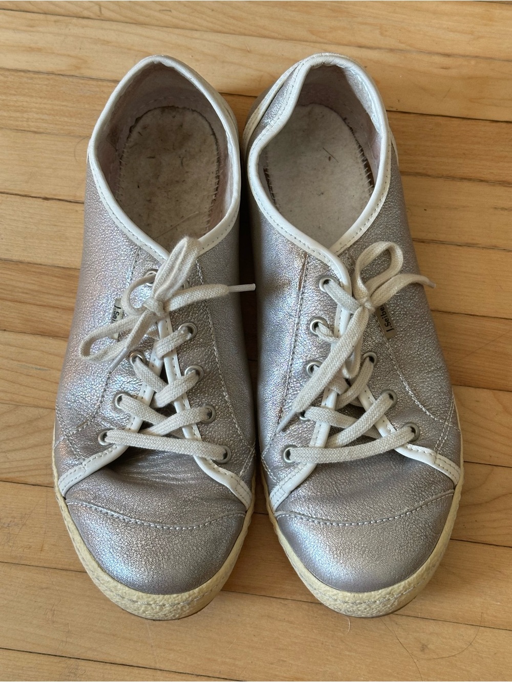 Joseph Seibel Silver Leather Sneakers Size EU 40